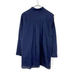 将图片加载到图库查看器，【中古】ギャルリーヴィー GALERIE VIE シャツ 8分袖 コットン 透け感 ネイビー 紺 i0703n0172
