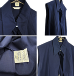 将图片加载到图库查看器，【中古】エルメス HERMES ノースリーブ ワンピース ネイビー シャツワンピース i1222h01275
