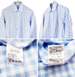 将图片加载到图库查看器，【中古】シャルベ Charvet ギンガムチェックシャツ ブルー コットン 長袖 i1031h01616
