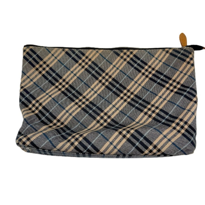 【中古】バーバリー BURBERRY トートバッグ 無地 チェック柄 キャンパス生地 インナーバッグ ネイビー ベージュ i0710lq01222