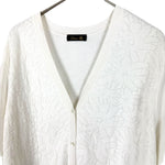 将图片加载到图库查看器，【中古】ドゥロワー Drawer 花柄 レース編み カーディガン 七分袖 レディース ホワイト系 Vネック 羽織り ニットカーデ 上品 大人カジュアル i0815u00318
