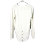 将图片加载到图库查看器，【中古】ウヴラージュクラス OUVRAGE CLASSE リブカットソー 後ろスナップ カジュアル オフホワイト 白系 i0417m0250
