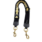 将图片加载到图库查看器，【中古】マークジェイコブス MARC JACOBS ショルダーストラップ ロゴ ラメ ゴールド ブラック ホワイト i0724lq00722
