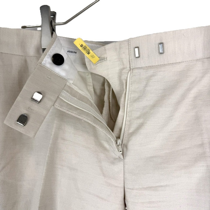 【中古】ジョセフ JOSEPH クロップドパンツ シンプル 薄手 透け感 リネン 生成り ライトベージュ i0828n0034