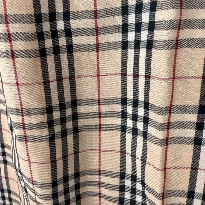 【中古】バーバリー BURBERRY 半袖シャツ 定番チェック柄 ロゴ刺しゅう ベージュ系 i0710lq02127