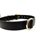 将图片加载到图库查看器，【中古】グッチ GUCCI ペット用 首輪 インターロッキングG レザー 箱付き GGロゴ ブラック ゴールド i0710lq020121
