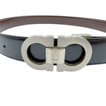 Load image into Gallery viewer, 【中古】フェラガモ Salvatore Ferragamo  ガンチーニ レザーベルト ブラック×ブラウン j0405oq00769
