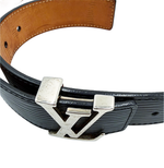 画像をギャラリービューアに読み込む, 【中古】Louis Vuitton ルイヴィトン サンチュール ベルト ブラック LVバックル i1029pq019180
