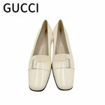 画像をギャラリービューアに読み込む, 【中古】グッチ GUCCI パンプス ローファー スクエアトゥ ローヒール クリーム j0903dq02120
