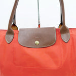 画像をギャラリービューアに読み込む, 【中古】Longchamp ロンシャン トートバッグ オレンジ ナイロン×レザー バッグ i1029pq03310
