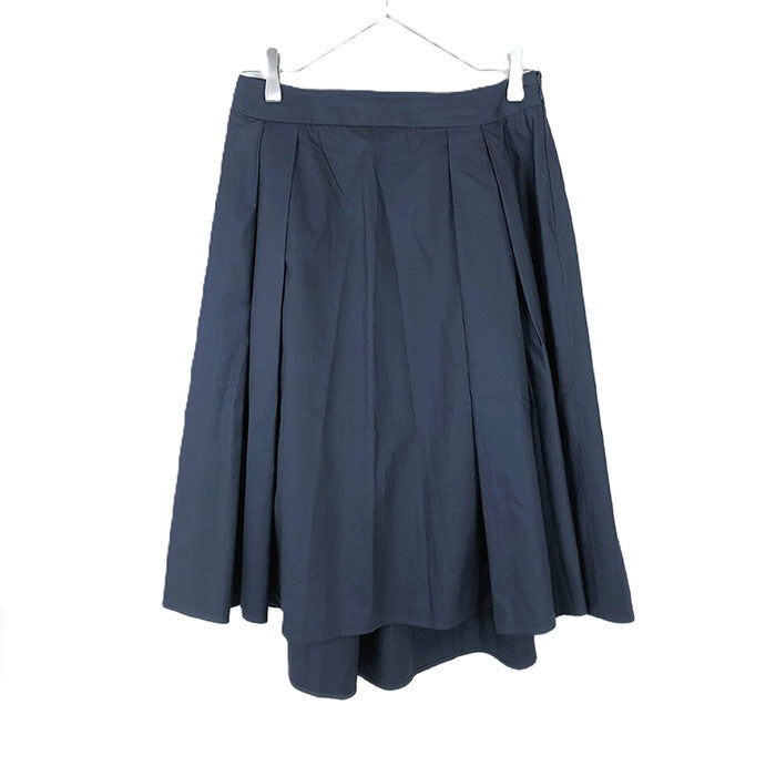 【中古】セオリーリュクス Theory luxe フレアスカート コットン 薄手 ミディ丈 ネイビー 紺 i0807n0075