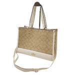 将图片加载到图库查看器，【中古】COACH コーチ シグネチャー  ショルダーバッグ 2WAY ホワイト系 j0223tq03030
