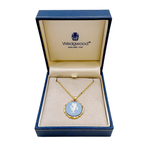Load image into Gallery viewer, 【中古】WEDGWOOD ウェッジウッド ジャスパー ネックレス ブルー ゴールド 箱付き j0405oq0307
