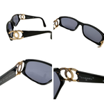 将图片加载到图库查看器，【中古】シャネル CHANEL サングラス 黒フレーム ロゴ金具 色付きレンズ ブラック 黒 i0717lq00399
