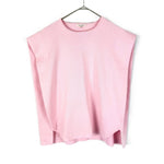 将图片加载到图库查看器，【中古】ブラミンク BLAMINK ベスト コットン ニット１４G クルーネック ノ―スリーブ フレンチスリーブ ピンク i0908h00230
