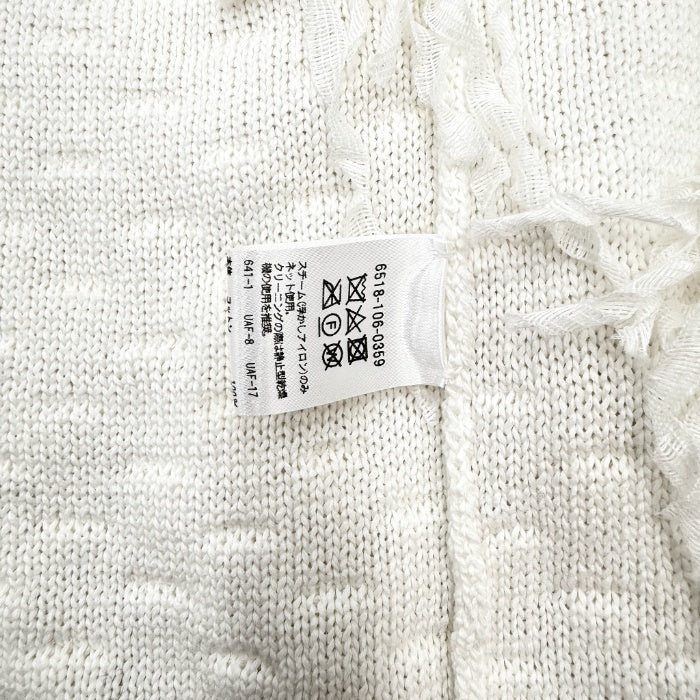 【中古】ドゥロワー Drawer フリンジニットベスト ジレ ロングフリンジ ホワイト 白 i0324h00554