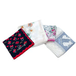 将图片加载到图库查看器，【中古】ハンカチ4点セット サンローラン/ニナリッチ/ウェッジウッド リボン 花柄 レース マルチ i0429wq0450
