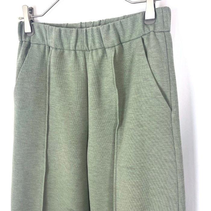 【中古】ジルサンダー JIL SANDER ワイドストレートパンツ カットソー生地 カジュアル 裾スリット ライトカーキ h1007k00931