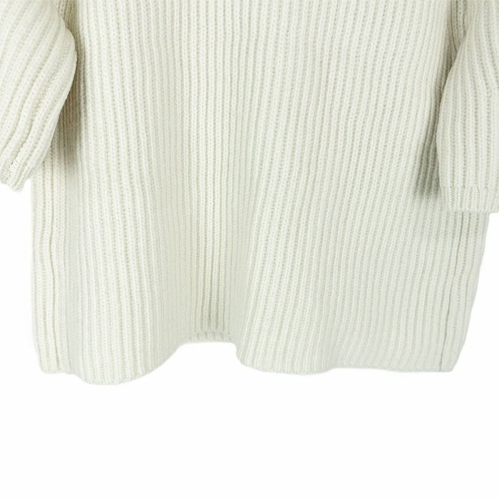 【中古】ドゥロワー Drawer ニット セーター リブ編み 五分袖 クルーネック カシミヤ混 i0421h00315