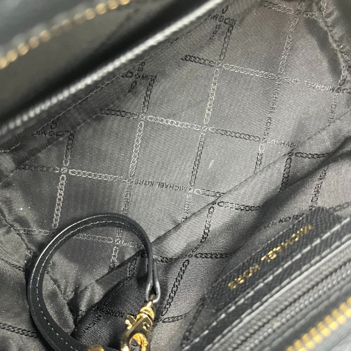 【中古】マイケルコース MICHAEL KORS ショルダーバッグ シンプル ゴールド金具 ブラック 黒 h0305wq02649