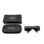 将图片加载到图库查看器，【中古】シャネル CHANEL サングラス 黒フレーム ロゴ金具 色付きレンズ ブラック 黒 i0717lq00399
