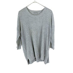 将图片加载到图库查看器，【中古】セオリーリュクス Theory luxe カギ編みリネンニット 七分袖 透け感　ライトグレー i0818n0134
