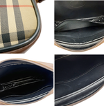 画像をギャラリービューアに読み込む, 【中古】BURBERRY バーバリー ノバチェック ショルダーバッグ ブラウン ベージュ レザー キャンバス レディース 斜め掛け ヴィンテージ j0213aq01080

