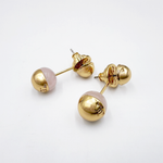 画像をギャラリービューアに読み込む, 【中古】トリーバーチ TORY BURCH ピアス ゴールド ピンク j0712oq0075
