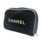 画像をギャラリービューアに読み込む, 【中古】シャネル CHANEL ポーチ 化粧ポーチ ブラック ロゴ j0925aq03220

