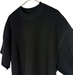 Load image into Gallery viewer, 【中古】BLAMINK ブラミンク ワッフルTシャツ ブラック コットン100％ 半袖 カットソー レディース j0410a00827
