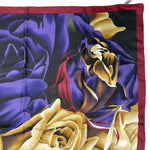 画像をギャラリービューアに読み込む, 【中古】ケンゾー KENZO スカーフ 花柄 シルク ダークカラー ワインレッド ブラック i0619wq0385
