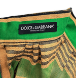 画像をギャラリービューアに読み込む, 【中古】ドルチェ＆ガッバーナ Dolce &amp; Gabbana スカート ボーダー リネン混 グリーン ベージュ 38 i1008n00218
