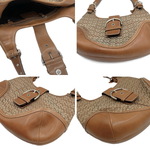 画像をギャラリービューアに読み込む, 【中古】コーチ COACH ハンドバッグ シグネチャー ロゴマーク キャンバス レザー ベージュ ライトブラウン i0627aq02524
