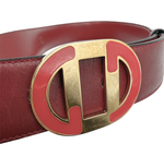 Load image into Gallery viewer, 【中古】GUCCI グッチ レザーベルト レッド ゴールドバックル レディース j0618lq01338
