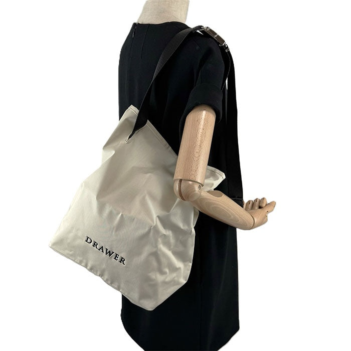 【中古】ドゥロワー Drawer ノベルティ ワンショルダーバッグ ベルト ライトベージュ ブラック i0811y0036