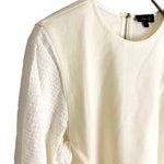 将图片加载到图库查看器，【中古】ドゥロワー Drawer ブラウス 袖切り替え プルオーバー ストレッチ オフホワイト 白 i0501k00137
