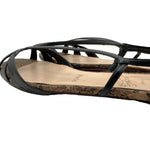 Load image into Gallery viewer, 【中古】クリスチャンルブタン Christian Louboutin サンダル ストラップ コルク ローヒール ブラック ブラウン i0623k0128
