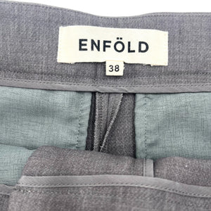 【中古】エンフォルド ENFOLD テーパードパンツ タックパンツ 厚手 シンプル 美シルエット グレー h0502wq025