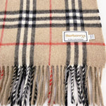 画像をギャラリービューアに読み込む, 【中古】バーバリー BURBERRY ノバチェック マフラー ベージュ ウール100％ j0215pq00460
