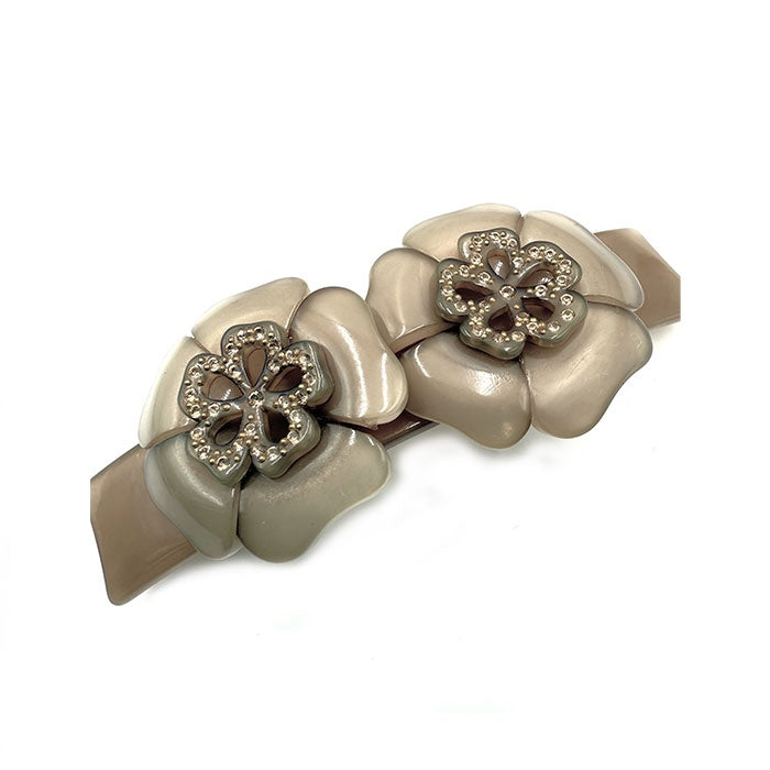 【中古】アレクサンドルドゥパリ ALEXANDRE DE PARIS バレッタ ヘアアクセサリー ベージュ系 i0225aq02025