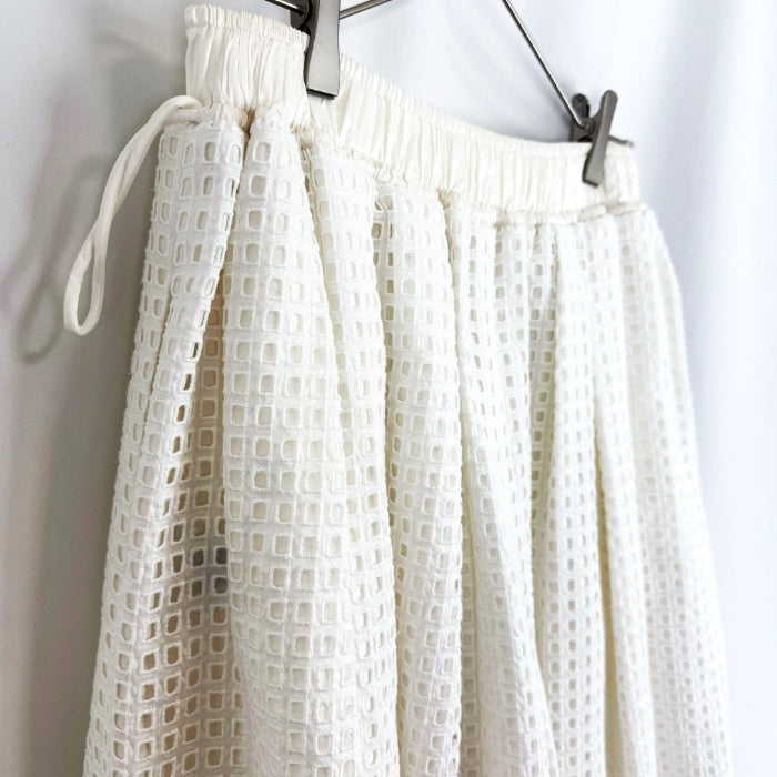 【中古】ドゥロワー Drawer キュロット ワイド スクエアカットワークレース スカート風 オフホワイト 白系 i0421hy00135