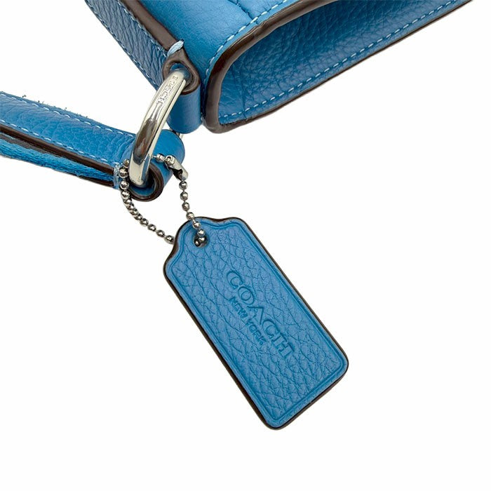 中古】COACH コーチ ショルダーバッグ シグネチャー ブルー キャンバス