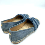 Load image into Gallery viewer, 【中古】マイケルコース MICHAEL KORS エスパドリーユ スリッポン デニム フリンジ ライトブルー ベージュ i0619wq0555
