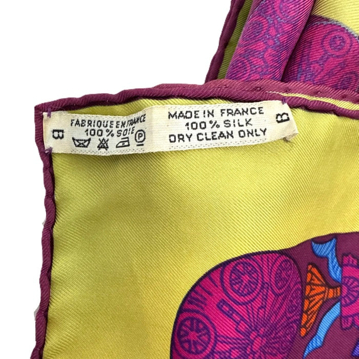 【中古】エルメス HERMES スカーフ 塔門 TORANA 柄 カラフル おしゃれ マルチカラー くすみライトグリーン系 i0810oq00680