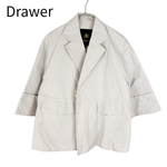 画像をギャラリービューアに読み込む, 【中古】ドゥロワー Drawer テーラードジャケット ワイドスリーブ 七分袖 コットン グレー 36 j0622y0063838
