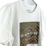 将图片加载到图库查看器，【中古】コーチ COACH Tシャツ ロゴプリント シグネチャープリント カジュアル オフホワイト ベージュ系 i0522lq00517
