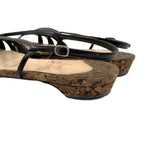 Load image into Gallery viewer, 【中古】クリスチャンルブタン Christian Louboutin サンダル ストラップ コルク ローヒール ブラック ブラウン i0623k0128
