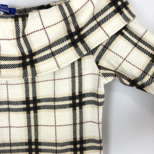 【中古】バーバリー BURBERRY オフショルダーカットソー 五分袖 チェック Burberrys ホワイト系 白 h0625aq01112