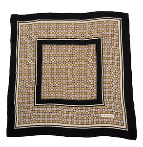 中古】Yves Saint Laurent イヴサンローラン スカーフ シルク ネイビー