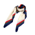 将图片加载到图库查看器，【中古】ロベルタディカメリーノ Roberta di Camerino スカーフ ロゴ おしゃれ オフホワイト レッド カーキ ネイビー i0727tq0113
